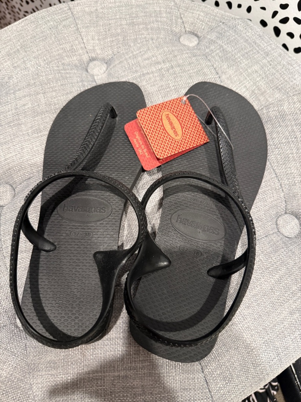 Havaianas NWT Flash Urban Black Flip Flops Size 7/8 W